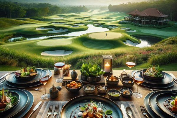DALL·E-2024-01-02-15.22.14-An-elegant-dining-setting-at-a-golf-course-restaurant-showcasing-exquisite-cuisine-on-beautifully-presented-plates-with-a-view-of-lush-green-golf-fi